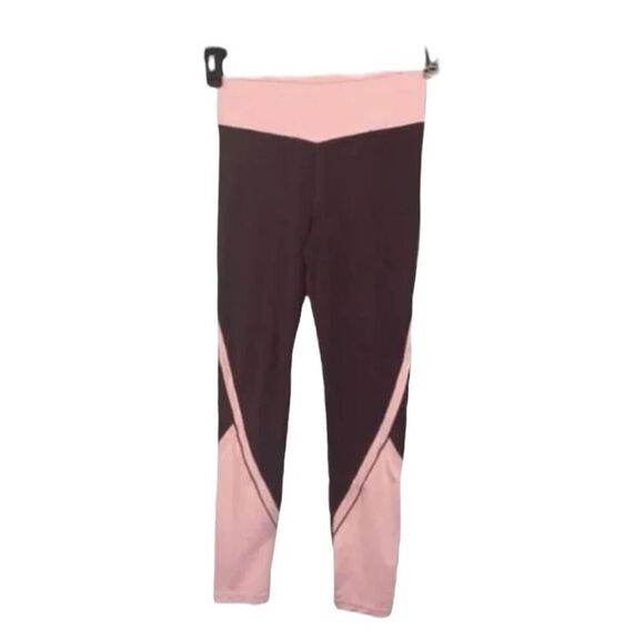 Athleta Girl Elevated High Rise Leggings Grey Pink Tight Workout Athletic 14 - Picture 1 of 8